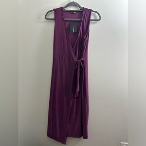 Fashion Nova Magenta Wrap Midi Dress Large